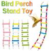 Colorful Wooden Parrot Ladder 8/10/12 Step Ladders Bird Perch Stand Toy Bird Cage Decoration
