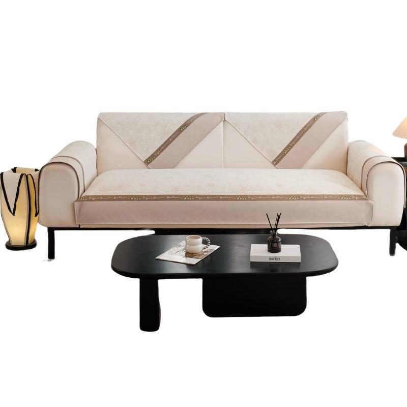 Chenille Jacquard Sofa Cushion Non-Slip Universal Four Seasons Living Room Straight Row Sofa Cover Backrest Towel