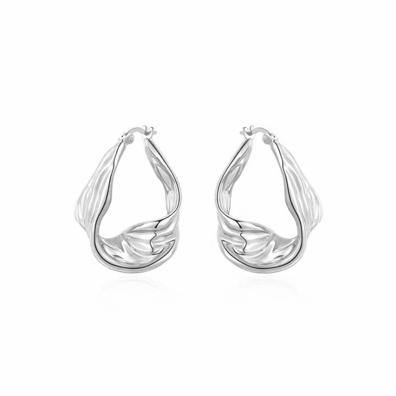 

2026 Earrings Women s Simple 925 Silver Needle High-end Exaggerated Irregular Niche Original Design Earrings Tide