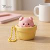 Portable Stress Reliever Potted Pig Clicker Toy with Bead Chain, Clicky Button Fidget Backpack Pendant for Relief, Finger Backpacks School Bags Decor