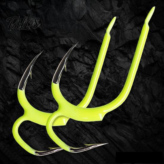 Live Bait Hook 10Pcs Metal Classic Double Fishing Hooks, High Carbon Steel Hooks with Earthworm Barbs, Sharp Open Shank Anti-Escape for Freshwater