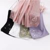90*90Cm Square Chiffon Hijab Four-Corner Butterfly Bead Pearl Muslim Scarf Scarf Sweet Headscarf Foulard Femme Hijab
