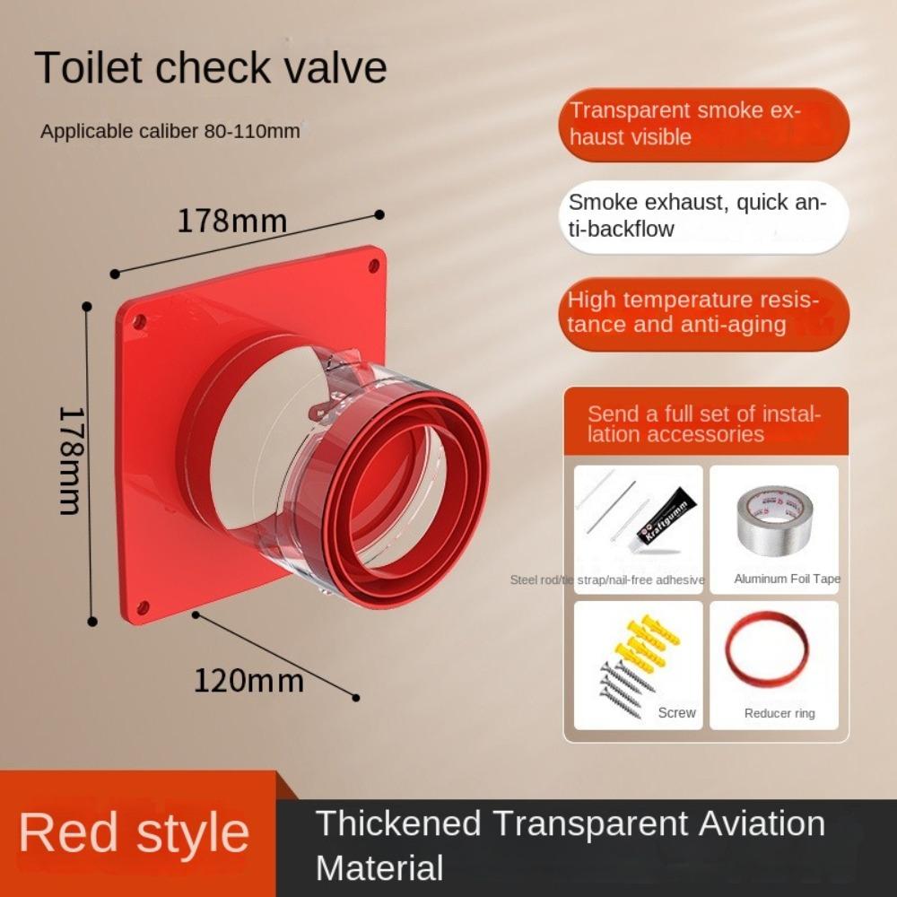 

ABS Вытяжной вентилятор Обратный клапан Красный Вентиляционная решетка для ванной комнаты Кухонные аксессуары for Bathroom