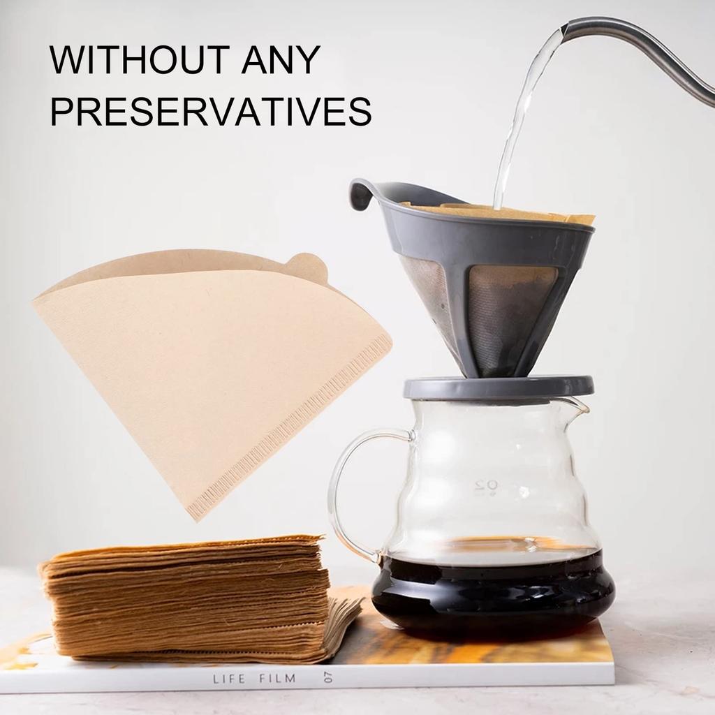 Coffee Filter Paper, 100 Sheets, Cone-Shaped, for Coffee Makers, Commercial and Home Use (V02 Filter Paper, 100 Sheets)