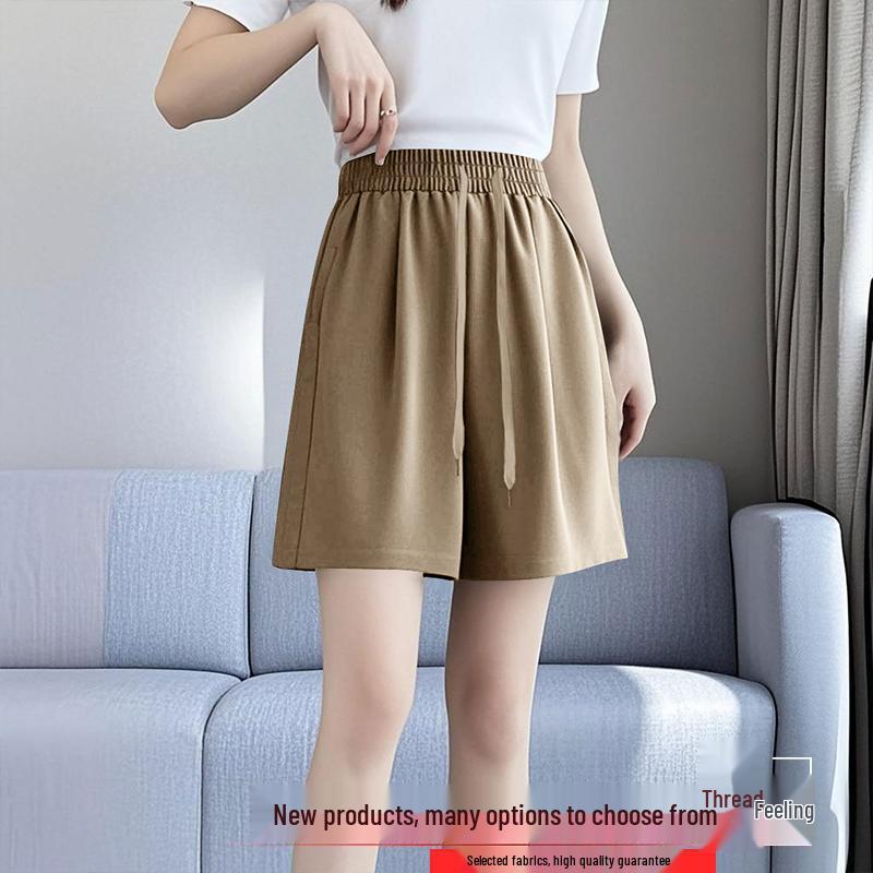 Women s High Waist Ice Silk A-line Shorts - Versatile Summer Capris for Petite Sizes M (80-100 kg)