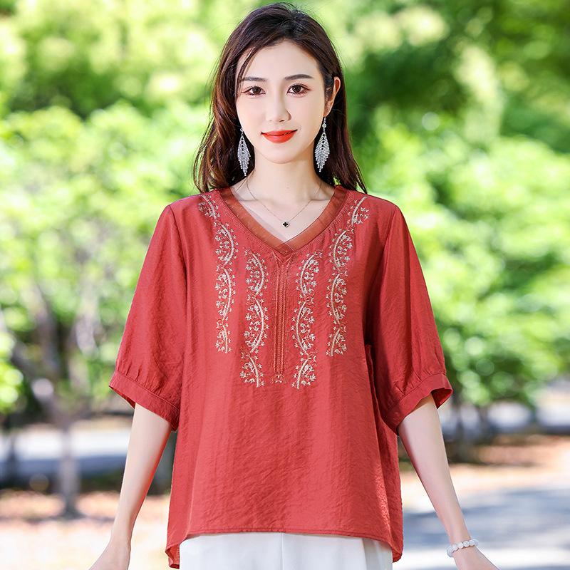 Women's Summer Large Size Loose Lightweight Short Sleeve Casual Office Short Sleeve T Shirt