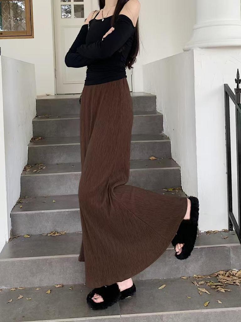 Gefalteter A-Linien-Fishtail-Midirock mit hohem Bund für Damen - Frühjahr/Sommer 2025 Kollektion