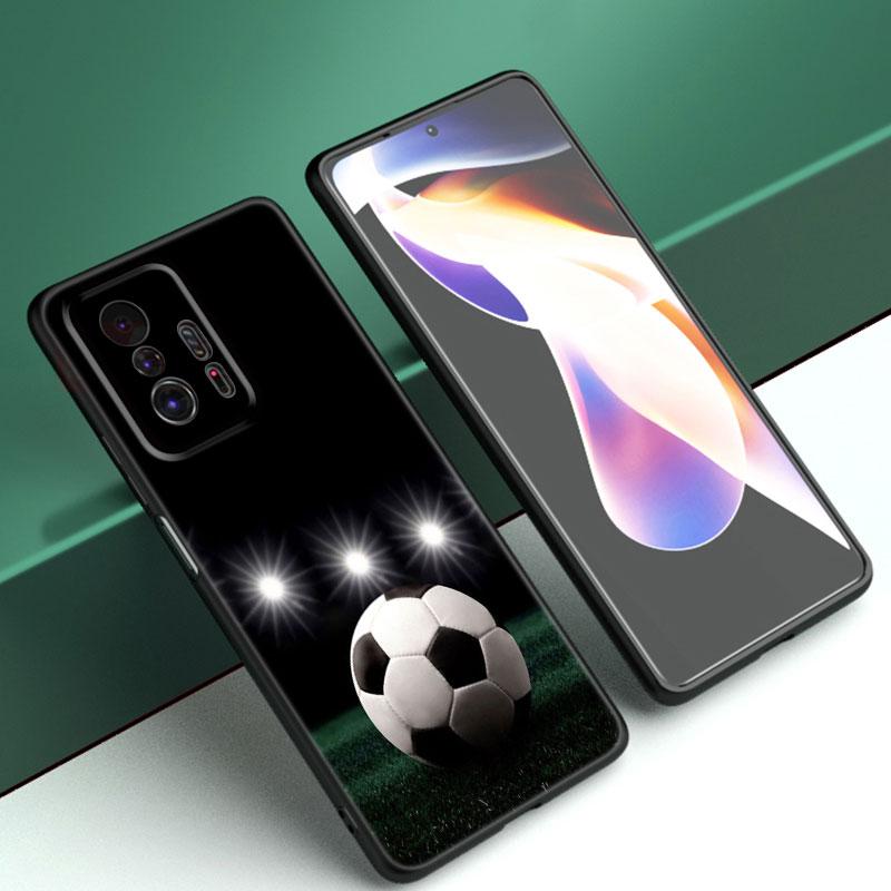 Fire Football Soccer Phone Case For Xiaomi Mi A2 8 9 SE Note 10 10T 11 12 Lite 9T 11T 12S 12T Pro A3 6X 12X Soft TPU Black Cover