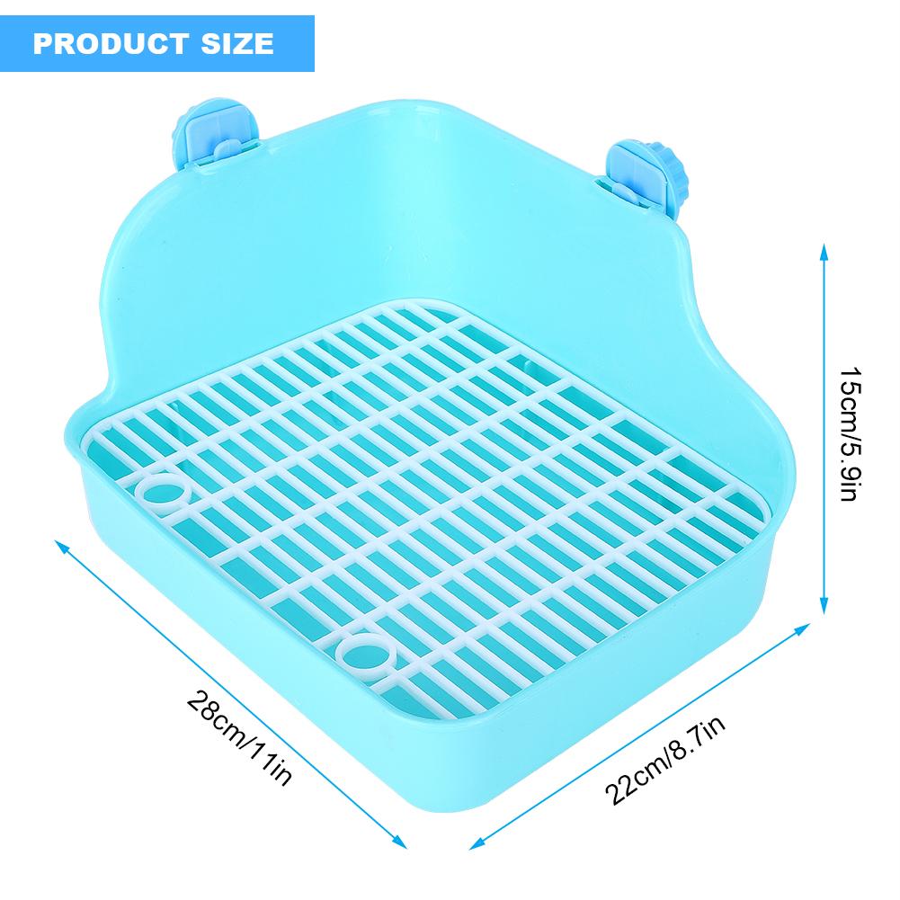 Square Shape Pet Toilet Plastic Easy To iInstall Small Animal Toilet for Rabbit Chinchilla Guinea Pig Cage Use