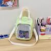 Y2K Cute Cartoon Cat Ita Shoulder Bags Mini Women Casual Crossbody Bag Kawaii Girls Transparent Pocket DIY Display Nylon Handbag