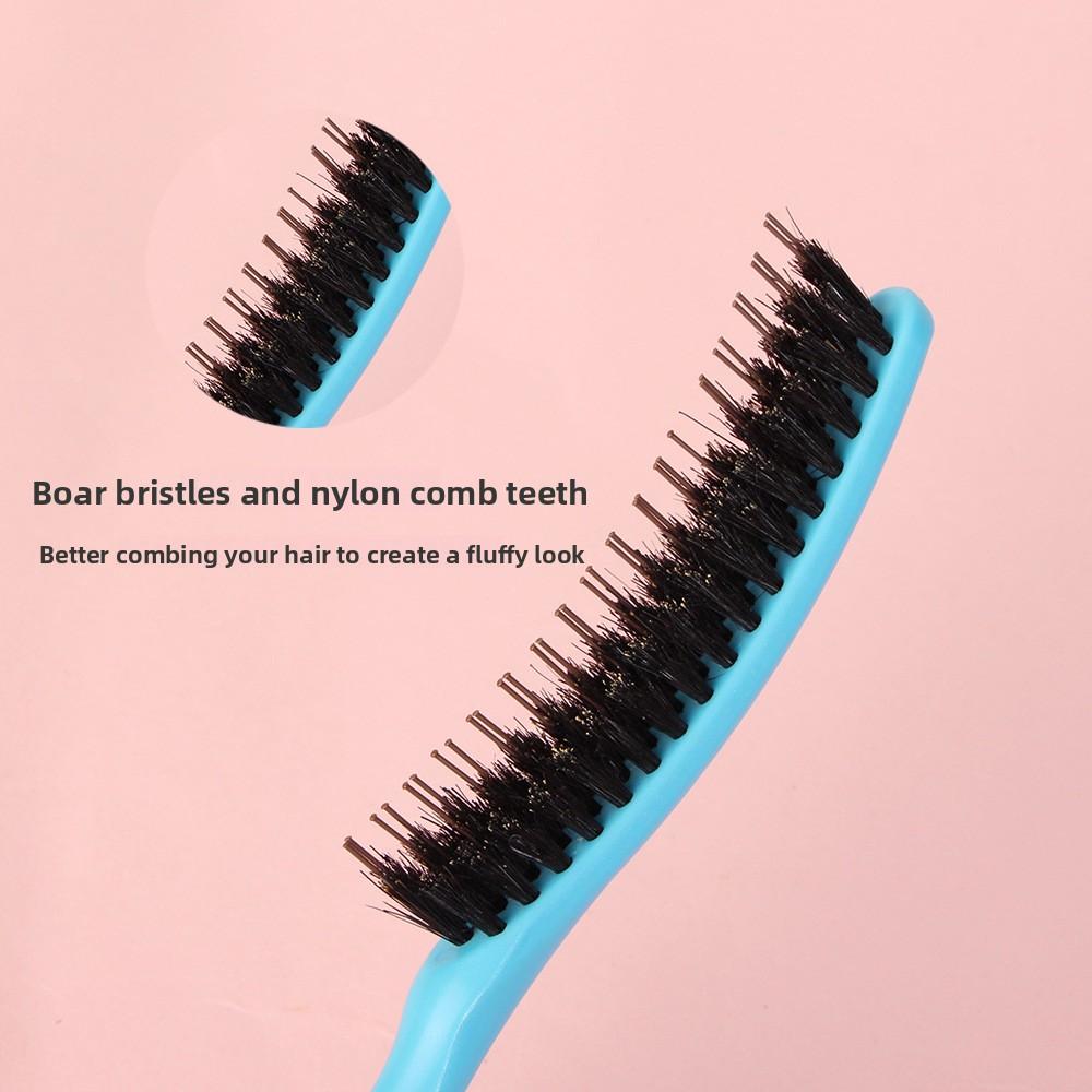Hair Comb Hairs Fluffy Three Rows Boar Bristle Combs Hairdressing Back Teasing Brushes Hairdressing Styling Tools