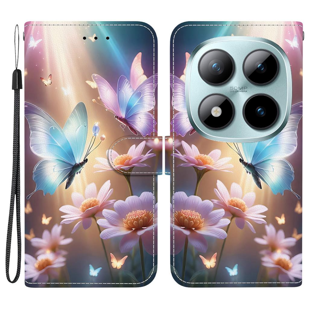 For Xiaomi Poco M8 Pro 5G/Redmi Note 15 Pro+ 5G (Global) Case Pattern Printing Leather Flip Wallet Phone Cover with Lanyard