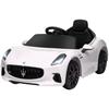 Electric Car for Children Under Maserati Gran Turismo Folgore License, 12V with Remote Control, from 3 To 5 Years, White