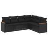 VidaXL Salon de Jardin avec Coussins 6 pcs, Canapés de Terrasse, Ensemble de Meubles de Patio, Mobilier d'Extérieur, Noir 3225999