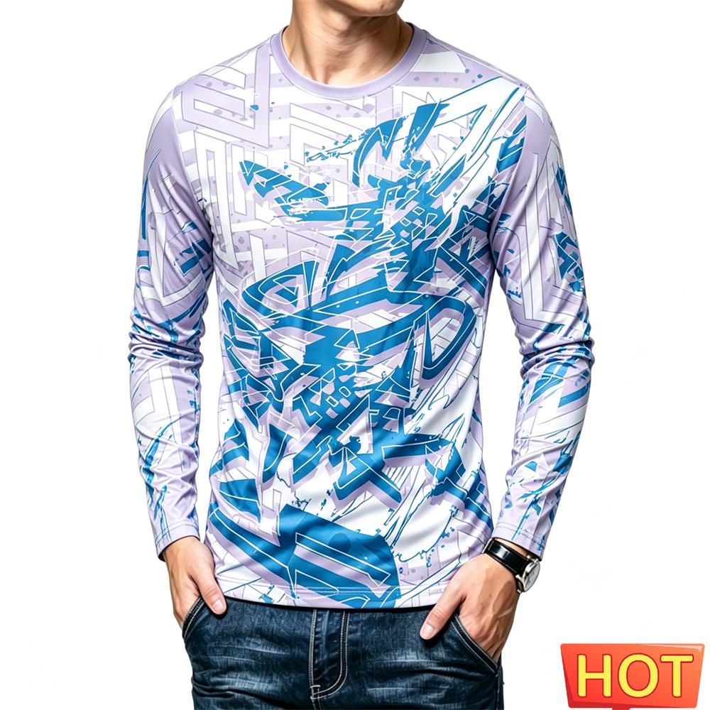 Outdoor Running Sports Men's T Shirt Funny Camouflage 3D Print Long Sleeve T-shirt Casual O-neck Loose Tops Autumn Gym Clothing