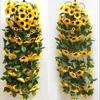 260cm Simulated Sunflower Vine Air Conditioning Duct Decor Wrap Sunflower Flower Garland Wedding Arch Decoration Plastic Flowers
