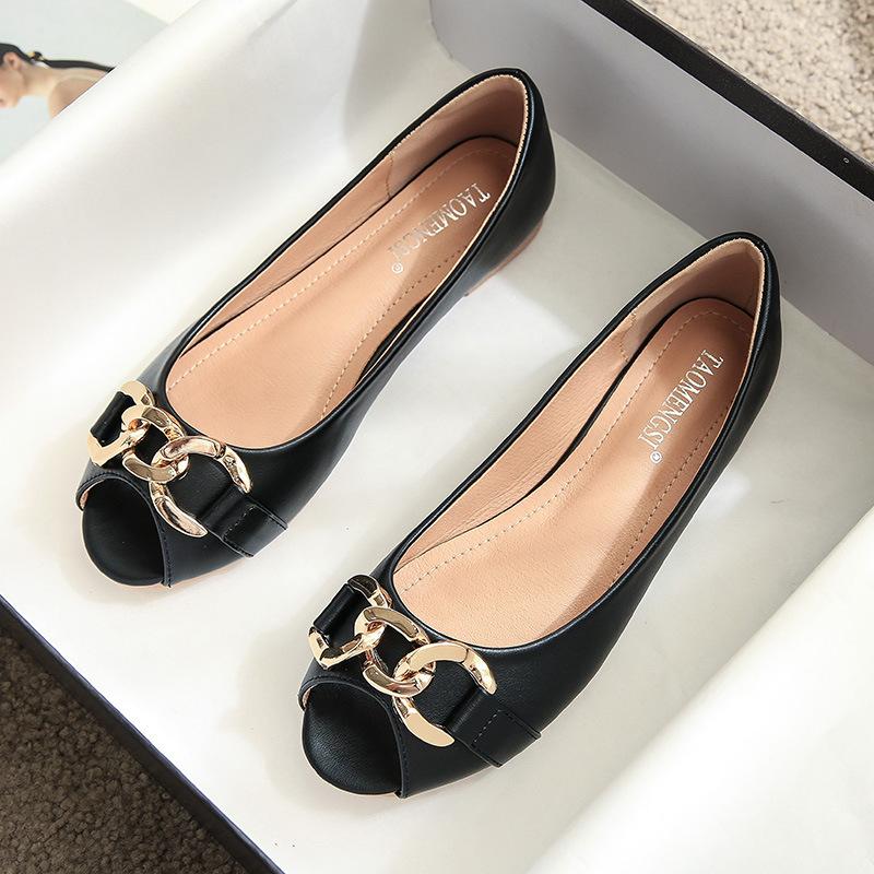 U Yixinda flat-bottomed Doudou shoes women's new fish mouth single shoes wear ladyshoes with one pedal