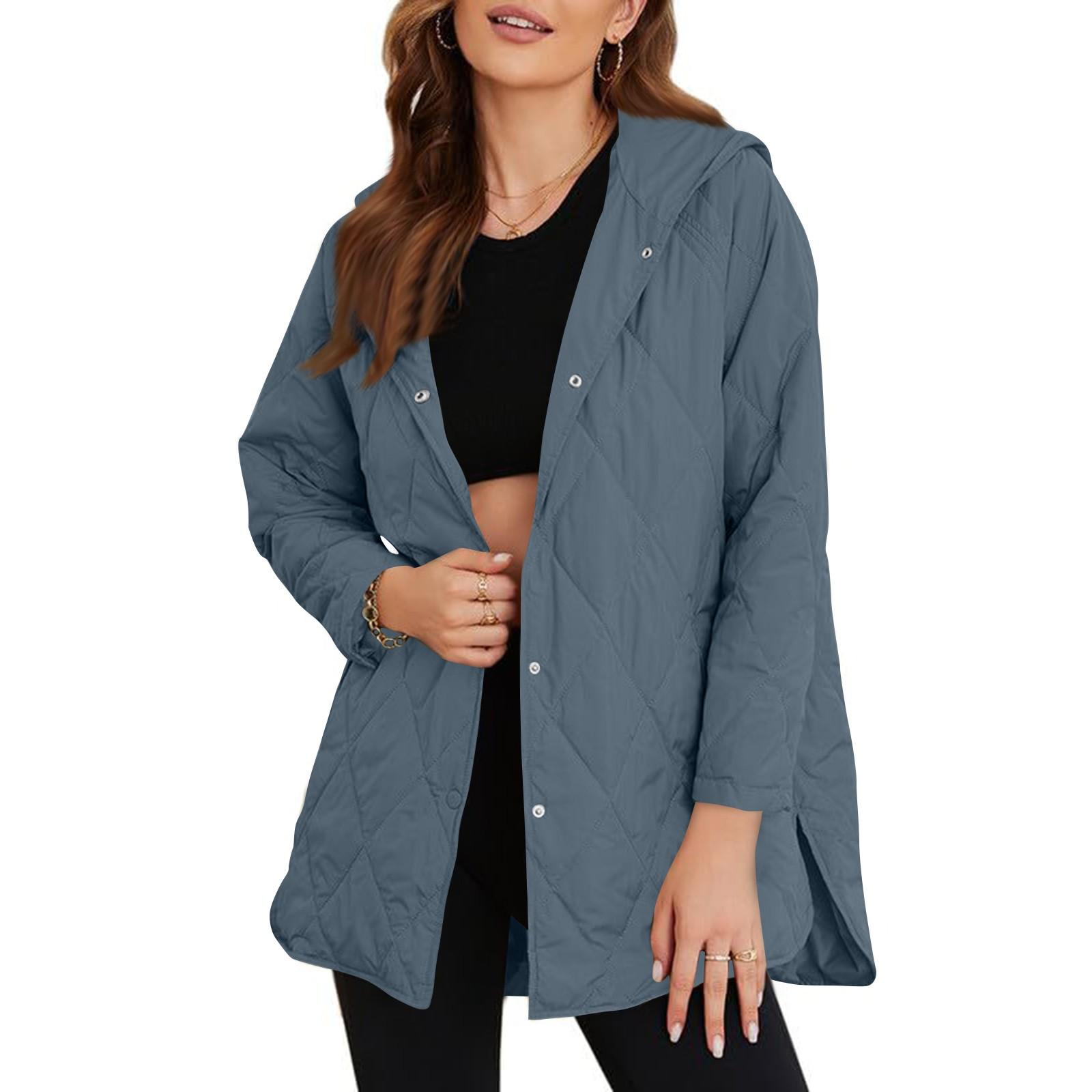 

Женская модная повседневная легкая куртка с капюшоном Diamond XL синий