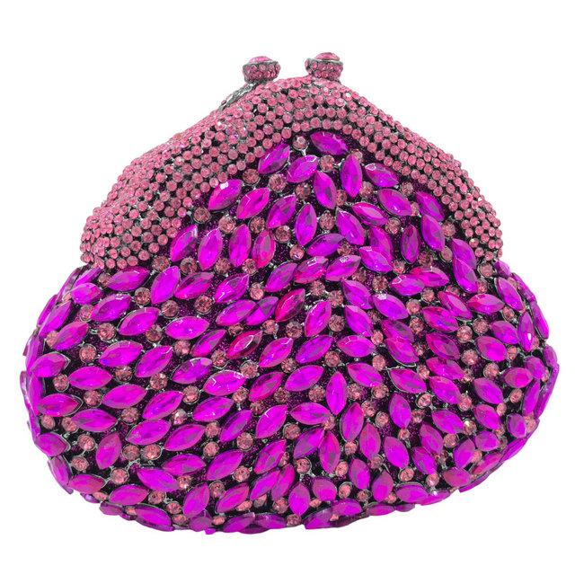 

Boutique De FGG Purple Wine Jug Crystal Clutch Purses and Handbags, Flask Rhinestone Clutch Bag for Women, Party Prom Clutch Bag Mini Size