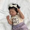 BZDOLL 45cm/18inch Reborn Baby Cloth Body Doll Sleeping Bedtime Toy with Black Skin, Soft Vinyl Limb Newborn Bebe Art Toys Gift for Kids