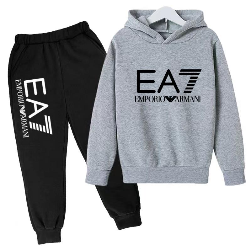 Kids Autumn Winter Hoodie Boy Girl 3-12Yrs Letter Print Clothing Casual Top+Trousers 2P Child Gift Brand Sports Coat Jogging Set