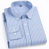 Men‘s Stylish Stretchy Striped Button-Down Shirt - Comfortable Long Sleeve Business & Casual Top - Color Block Design, Spring Summer