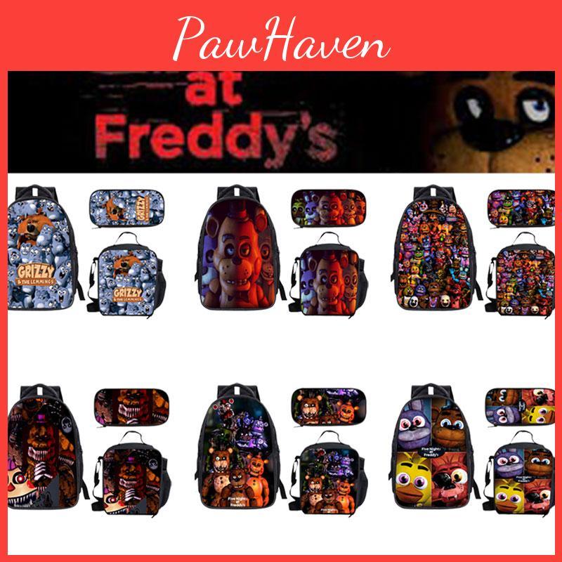 Five Nights At Freddy's Children's Backpack Set Durable Polyester Fabric Spacious 20-35l Capacity