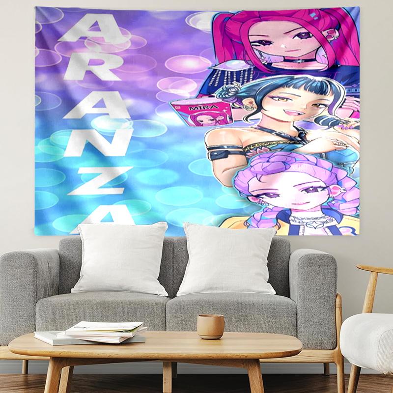 KPop Demon Hunters Print Tapestry, Lightweight Wall Hanging, for Bedroom, Dorm, Living Room, Home Art Decor - Birthday Christmas Gift for Friends