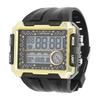 Men S Electronic Watch Night Light Waterproof Large Dial Dual Time Digital Sports WatchBlack Gold