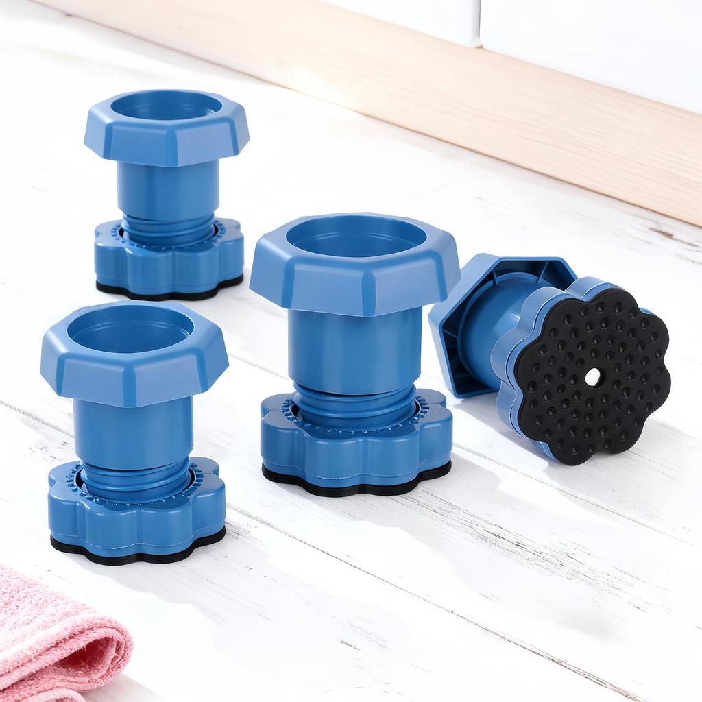 4 sztuki Regulowane na wysokość Podpory Amortyzujące Antypoślizgowe Podkładki pod stopy Poziomowanie hałasu zapobiegające przesuwaniu Stojak pod pralkę