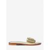 Michael Kors Carissa Metallic Cut Out Slide Sandals 49s6csfs1m705 Pale Gold