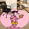 1 pieza Camisa Hawaiana Pantera Rosa Alfombra Redonda para Oficina, Debajo de Sillas de Oficina Dormitorio Sala de Estar Decoración del Hogar, Disponible en Varios Tamaños0