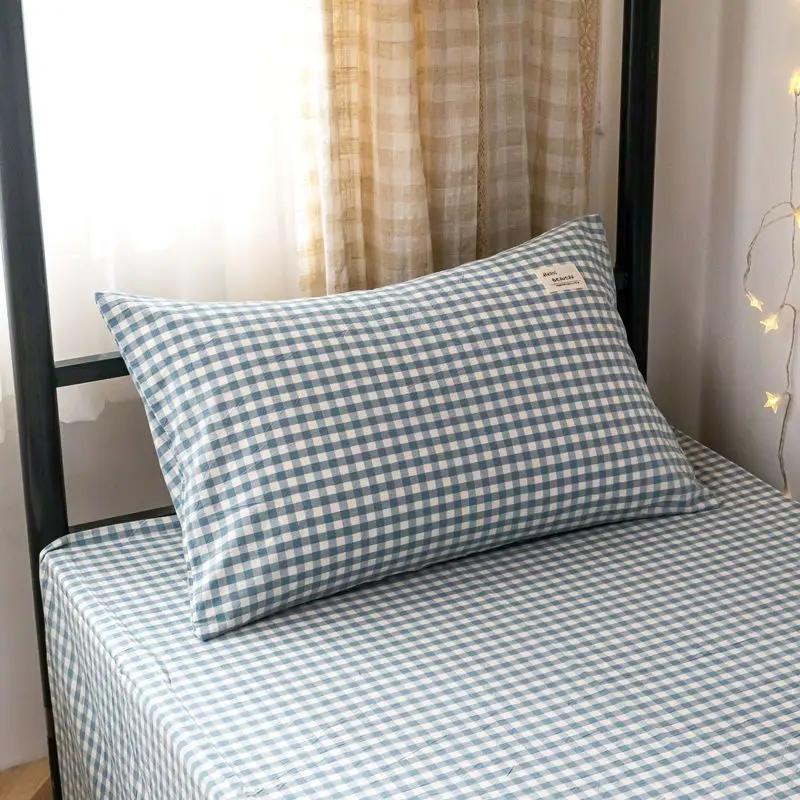 

Наволочка в клетку для дома, спальни, пары, хлопок, удобный, моющийся чехол, чехол для взрослых, спальный текстиль, новый 1pcs 48x74cm