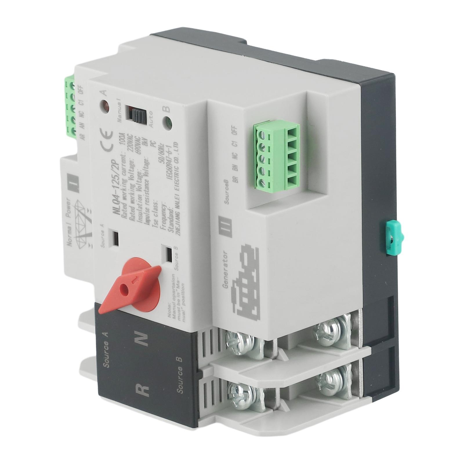 

For DIY Enthusiasts 2P 100A Din Rail Switch 100A Electrical Switch Rated Insulation Voltage 690V Single Phase AC 220V China Mainland