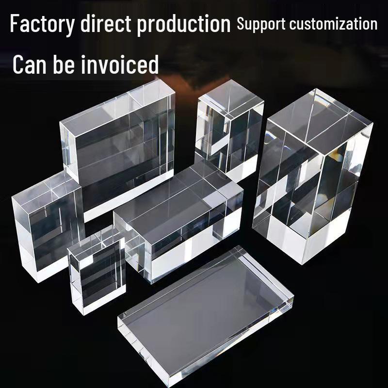 3D Engravable Crystal Glass Cube Ornament for Tabletop Display