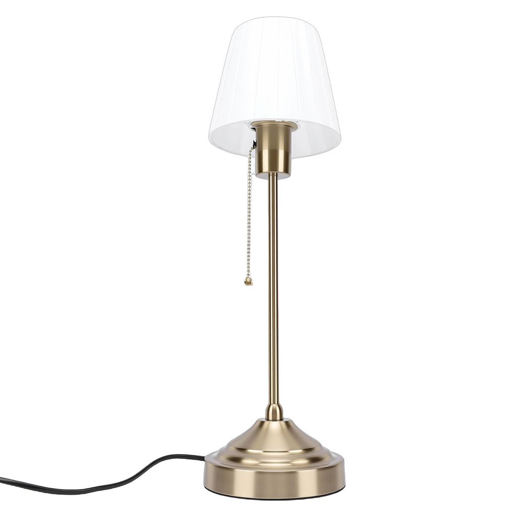 Pleated Table Lamp Aluminum Retro Warm Light Decorative Bedside Lamp for Nightstand Bedroom Living Room