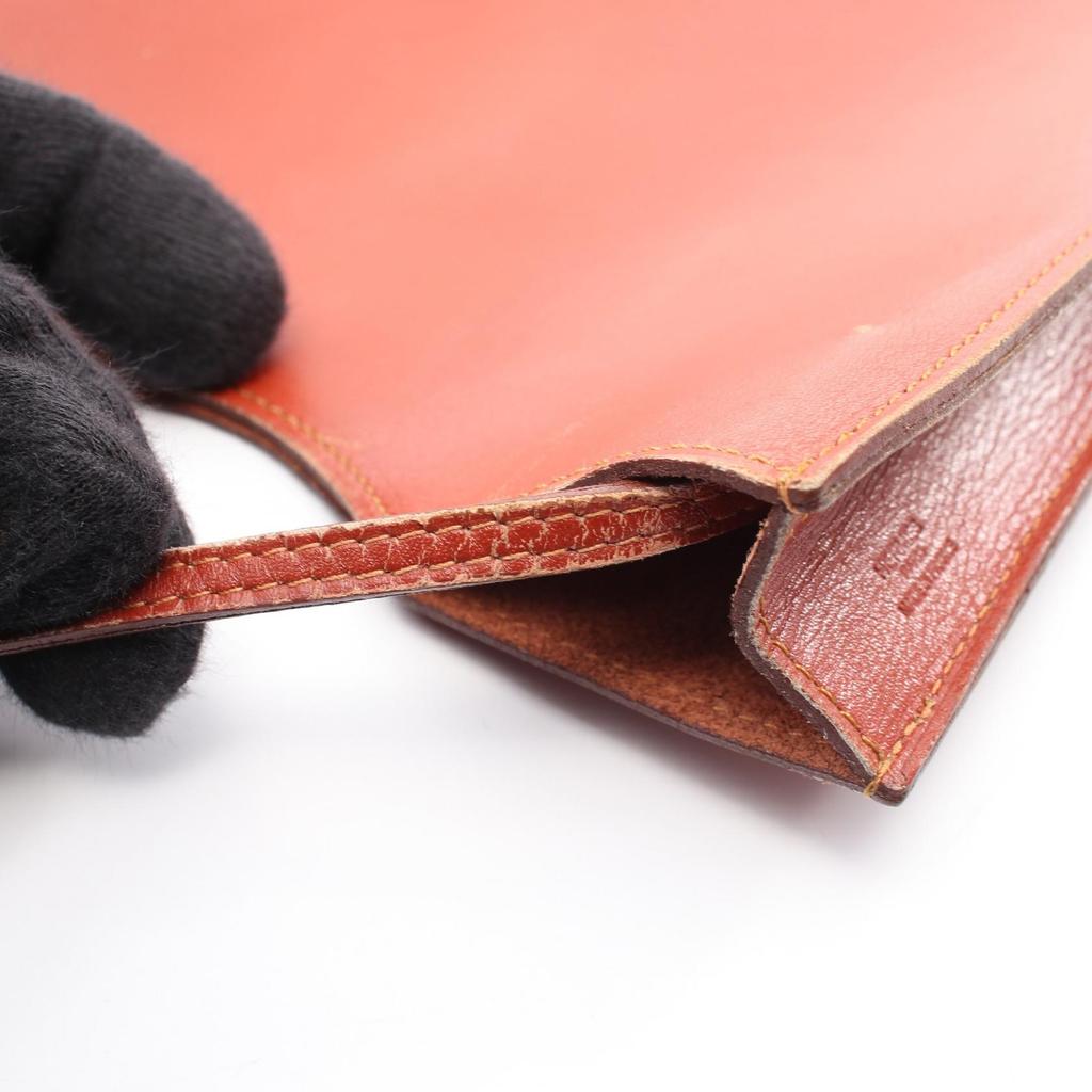 Used HERMES Omenito Brique Shoulder Bag Box calf leather Calfskin (cowhide) Brown Brique Used Women