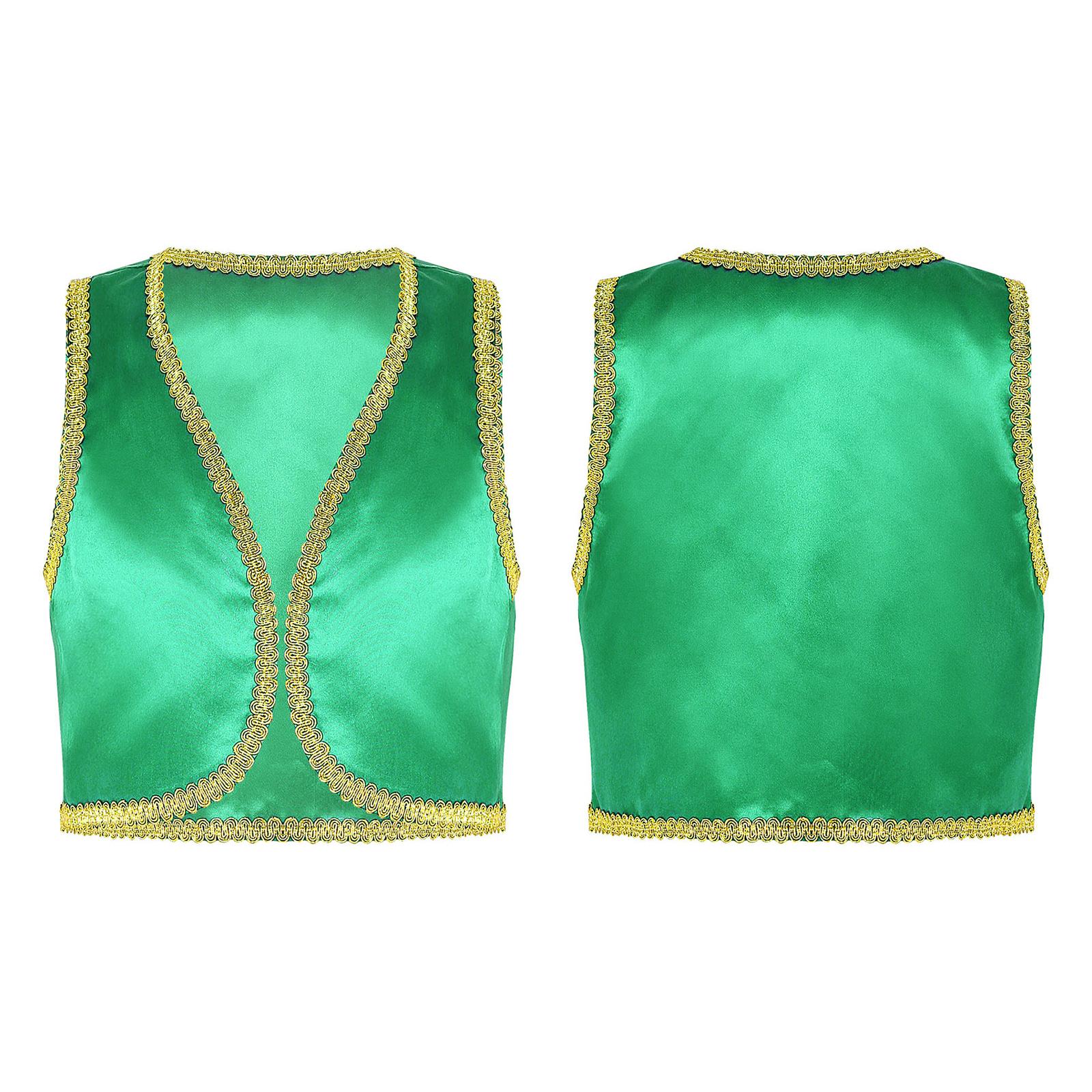 

Діти Хлопчики Казковий косплей Жилет Хеллоуїн Модні костюми Верхній одяг для вечірок Жилет для виступів 9-10 Years зелений