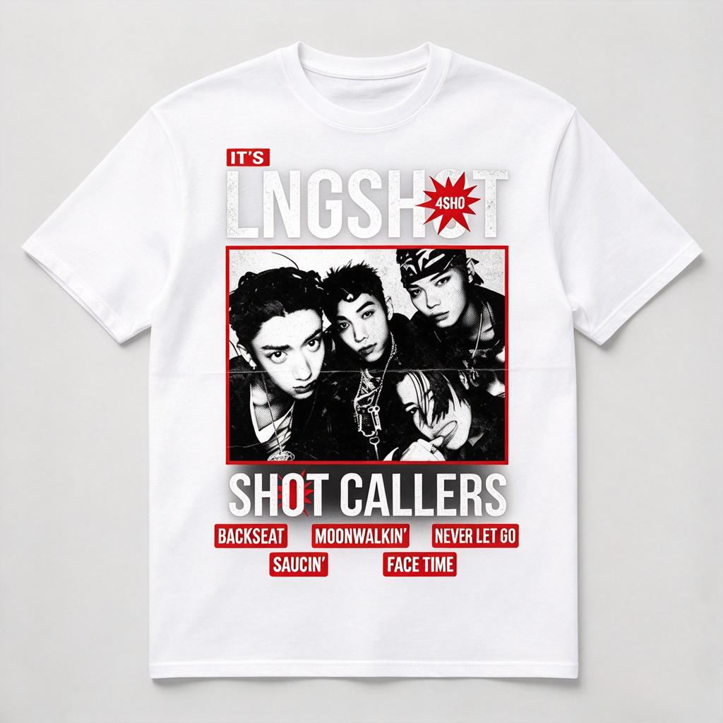 Lngshot Kpop Boy Group Fan Tshirt Unisex Short Sleeve Hip Hop Concert Trendy Streetwear Music Festival Y2k Tee