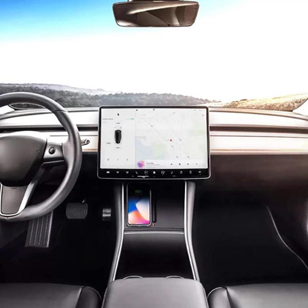 Qi Wireless Fast Charger Car Pad Mat Dual Fast Charger Fit For Tesla Model 3