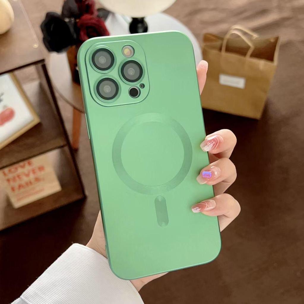 Matte Camera Lens Protective Magnetic Charge Bumper Phone Case For iPhone 17 Air 16 PM 15 14 Plus 13 12 11 Pro Max Soft TPU Silicone Shockproof Cover