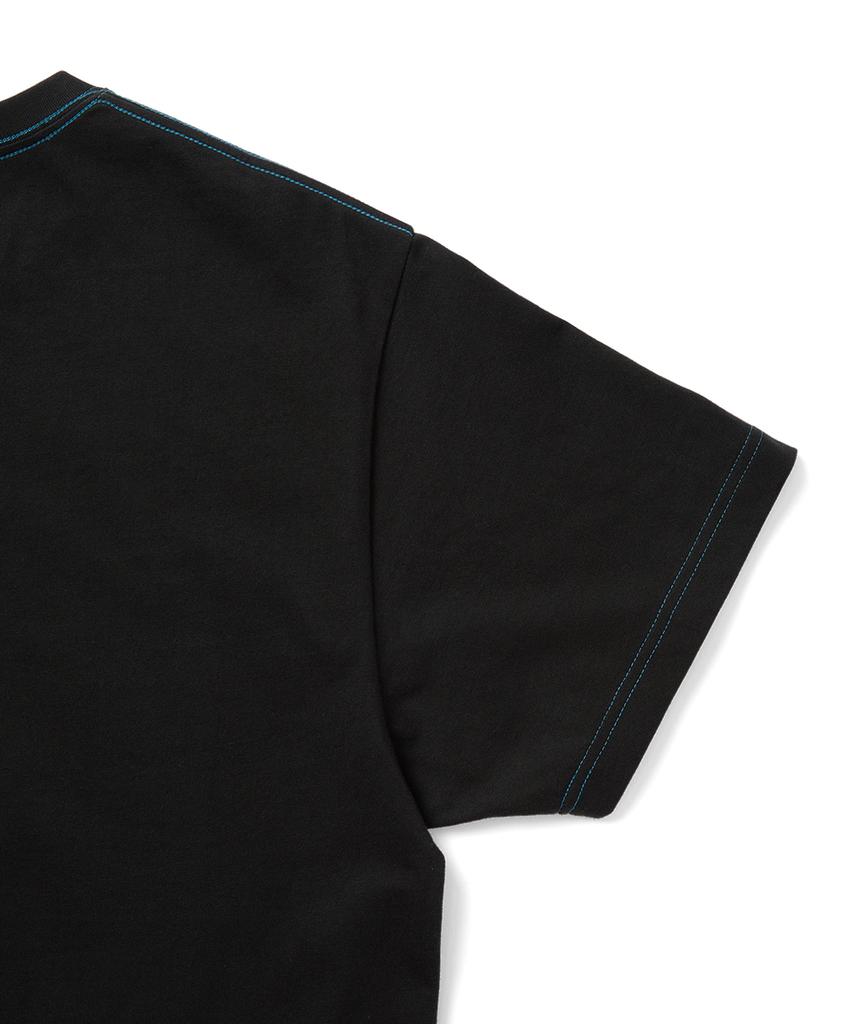 YESEYESEE Contrast Stitch Chain Logo Tee Black