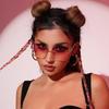 Oversized Rimless Sunglasses for Women Geometric Diamond Cutting Gradient Lens UV Protection Fashion Shades Trendy