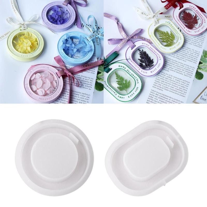 Runde/Ovale Silikonform mit Loch zum Aufhängen für Anhängerherstellung DIY Aromatherapie Gipsgips Handwerksform