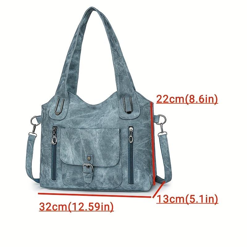 1pc Retro Women's Shoulder Tote Bag, Soft Synthetic Synthetic Leather, Detachable Adjustable Strap, Multiple Pockets for Daily Use or Work