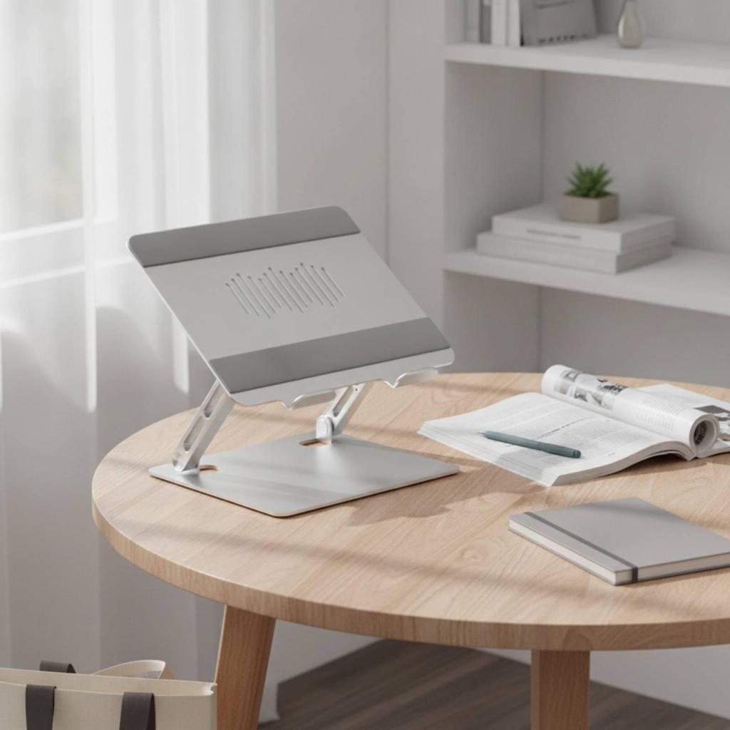 Laptop Rack with Doubletwin-Bracket Support Metal Desktop Stand