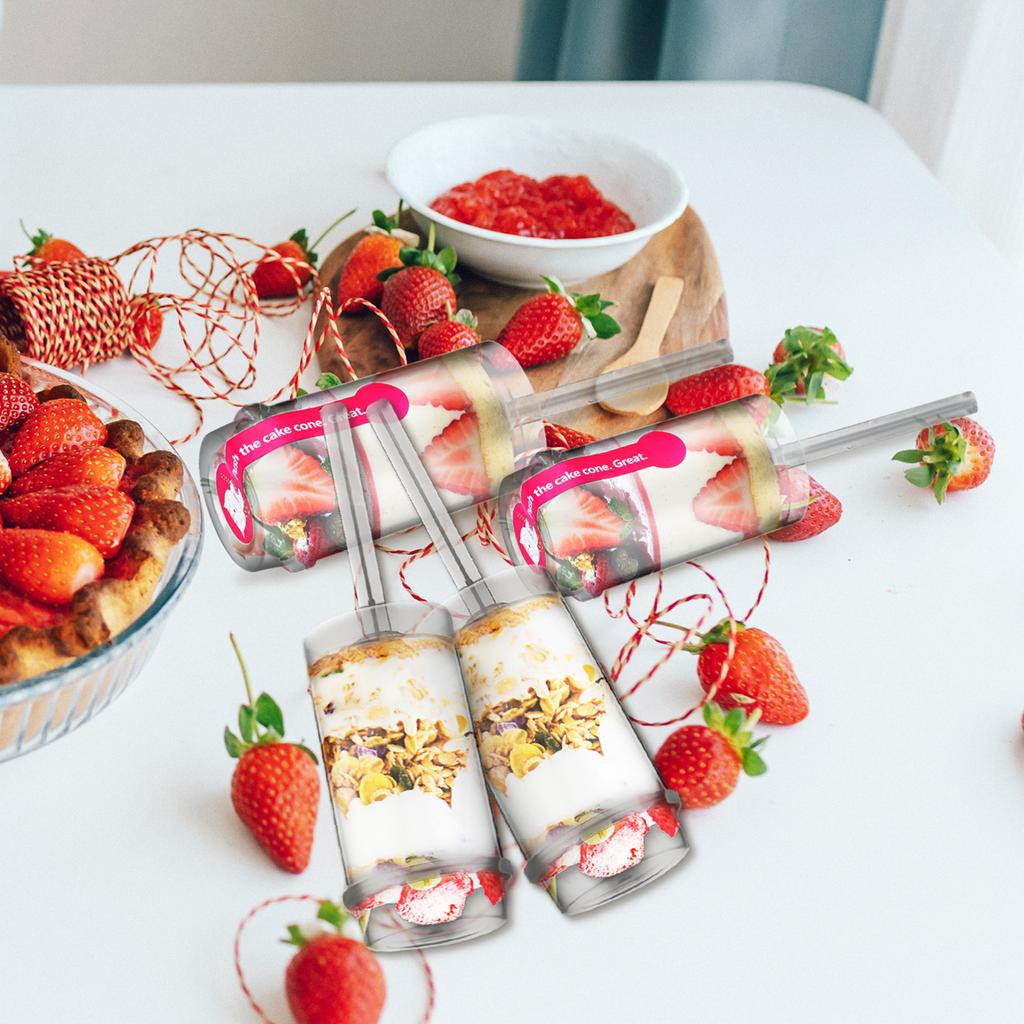 30 Pezzi Spingitori per Torte Frutta Pops Stampini Portastampi Crema Creativi su Tubi in PP Plastica Contenitori Ghiaccio Trasparenti