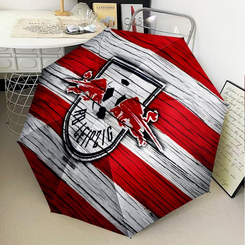 Leipzig Soccer Crest Automatic Folding Umbrella - 8-Rib Travel Umbrella with Auto Open/Close & Portable Gifts for Holidays or Birthdays
