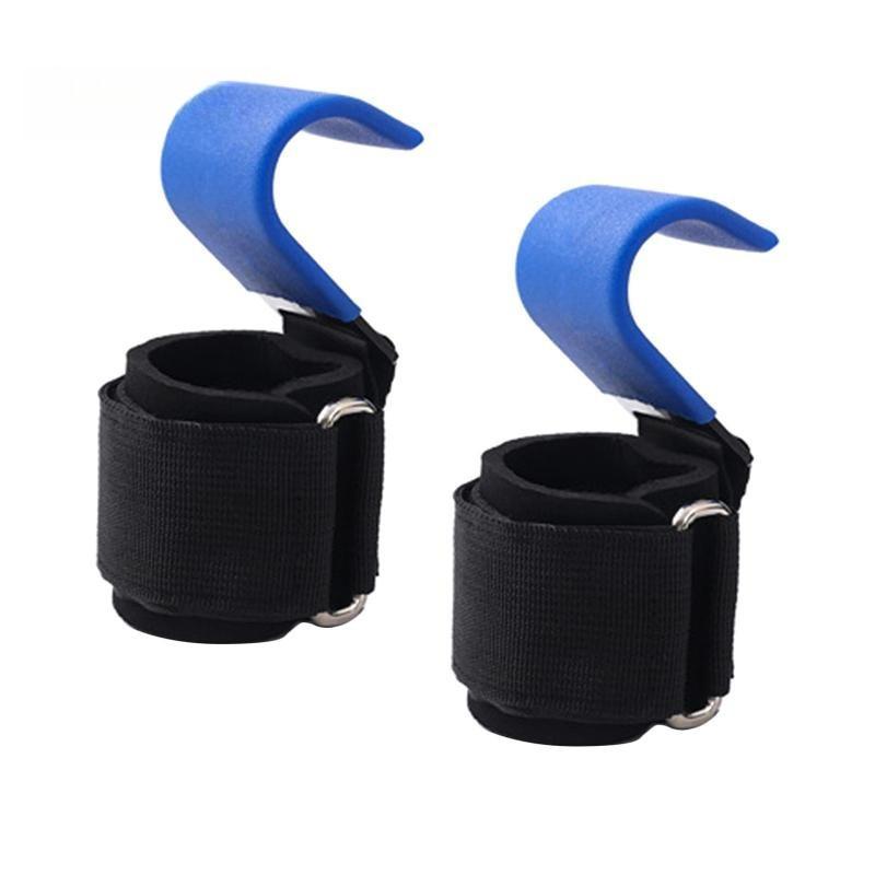 2PCS Pull up Strength Training Device Workout Weightlifting Fitness Hand Grips Lifting Straps Metal Weight Lifting Hooks