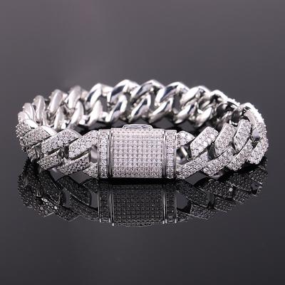 14mm Bracelet With Box Buckle High Quality Iced Out Cubic Zirconia Hip Hop Fashion Personality Jewelry For Gift Luxury Men Women